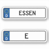 Sticker Essen kennzeichen, Plaque allemande d'immatriculat (Devant)