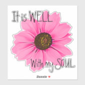 Sticker Est Bien Avec Soul Rose Daisy Citation Inspiration (Feuille)