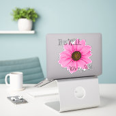 Sticker Est Bien Avec Soul Rose Daisy Citation Inspiration (Ordinateur portable sur le bureau)