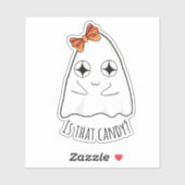 Sticker Est-ce du bonbon ? Halloween fantôme tailler sur m (Feuille)