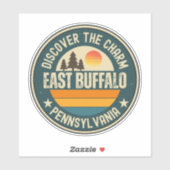 Sticker Est de Buffalo, Pennsylvanie (Feuille)