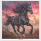 Sticker esthétique cheval noir (Feuille)