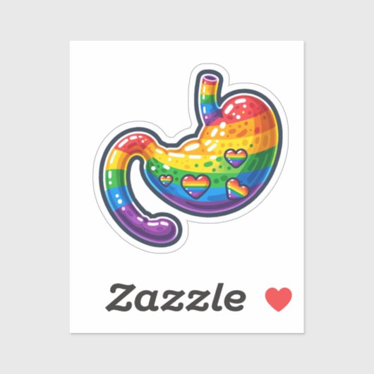 Sticker Estomac arc-en-ciel (Feuille)