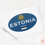 Sticker estonien de style ovale européen (Enveloppe)