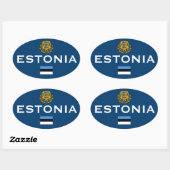 Sticker estonien de style ovale européen (Feuille)