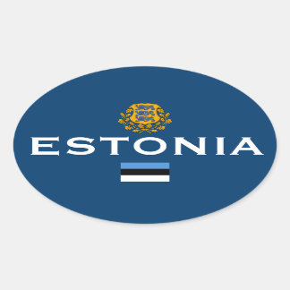 Sticker estonien de style ovale européen