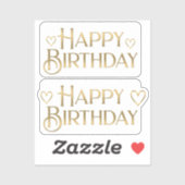 Sticker et Coeurs d'Anniversaire Metallic Gold (Feuille)