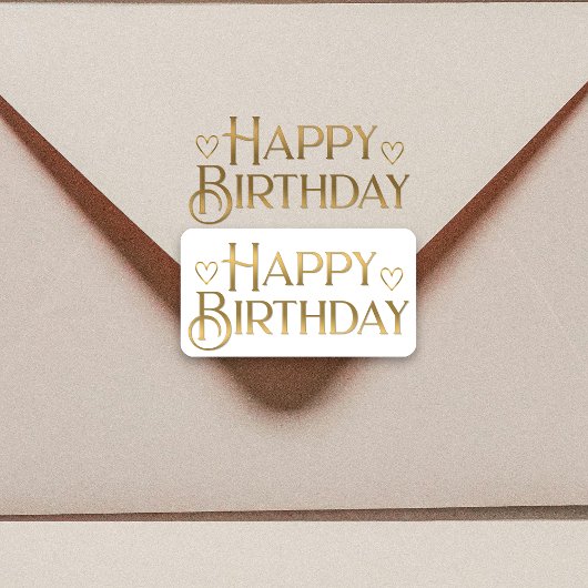 Sticker et Coeurs d'Anniversaire Metallic Gold