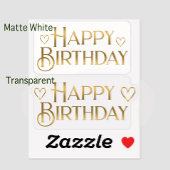 Sticker et Coeurs d'Anniversaire Metallic Gold