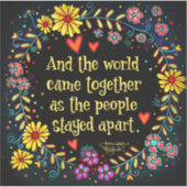 Sticker Et Le Monde A Réuni L'Inspiribilité Amusante (Devant)