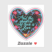 Sticker Et le plus grand est Love Inspirivity jolie (Feuille)