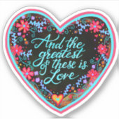 Sticker Et le plus grand est Love Inspirivity jolie (Devant)