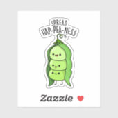 Sticker Étaler Hap-Pea-ness Funny Peas Pun (Feuille)