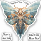 Sticker Étaler vos ailes papillon steampunk (Recto)