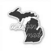 Sticker État de la silhouette noire du Michigan (Devant)