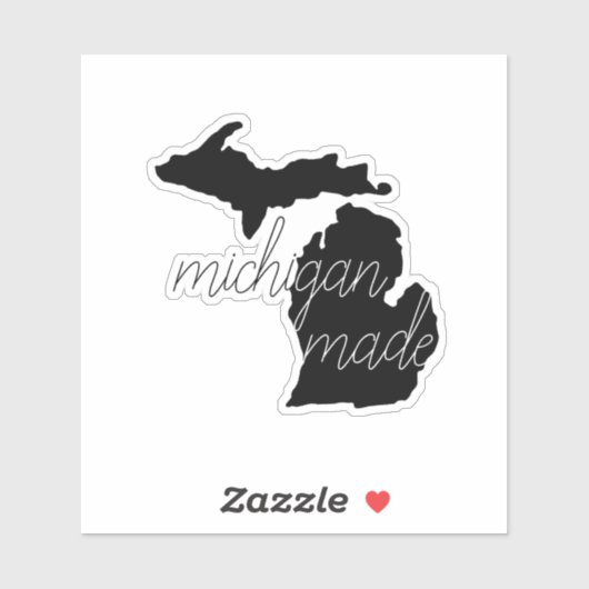 Sticker État de la silhouette noire du Michigan (Feuille)