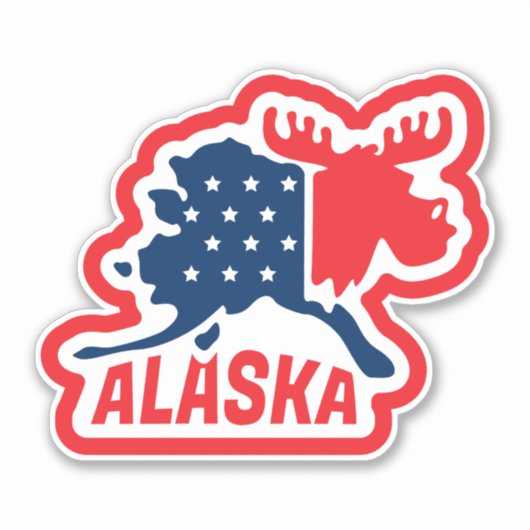 Sticker État de Retro Alaska (Devant)