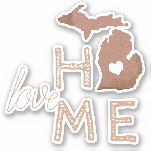 Sticker État de Silhouette de cuivre du Michigan (Devant)