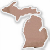 Sticker État de Silhouette de cuivre du Michigan (Devant)