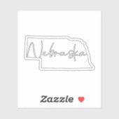 Sticker État du Nebraska blanc solide (Feuille)