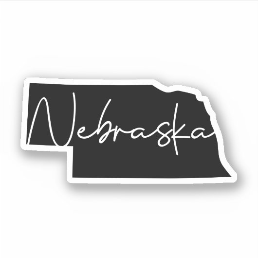 Sticker État du Nebraska noir solide (Devant)