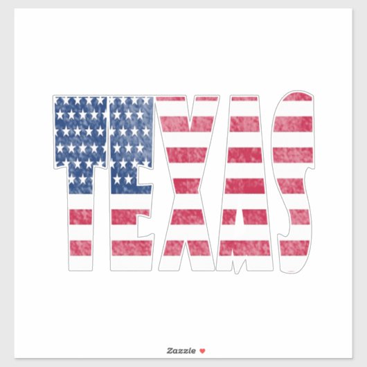 Sticker État du Texas (Feuille)