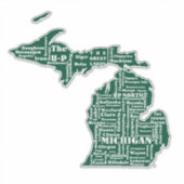 Sticker État vert des villes du Michigan (Devant)