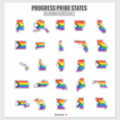 Sticker États de la fierté du progrès (A-M) (Feuille)