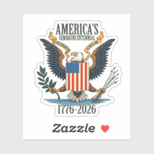Sticker États-Unis 250 - 1776-2026 - Blason de l'aigle vin