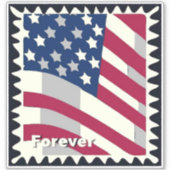 STICKER ÉTATS-UNIS D'AMÉRIQUE DRAPEAU FOREVER STAMP (Devant)