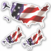 Sticker États-Unis - Drapeau américain et pays (Devant)