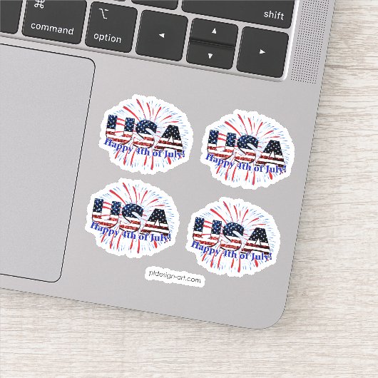Sticker Etats-Unis drapeau texte parties scintillant feux  (Détail)