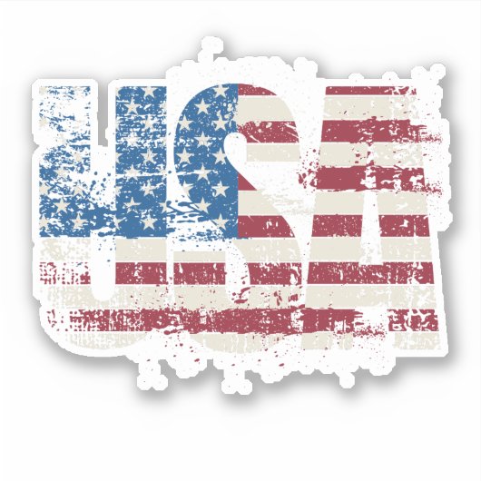 Sticker Etats-Unis gruner la conception de texte avec drap (Devant)