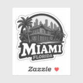 Sticker États-Unis, Miami City Floride (Feuille)