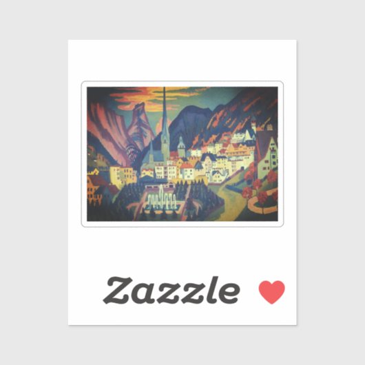 Sticker Été à Davos par E.L. Kirchener (1925) (Feuille)