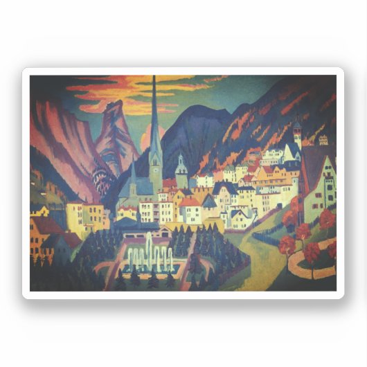 Sticker Été à Davos par E.L. Kirchener (1925) (Recto)