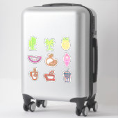 Sticker Eté neon café fruit plante mignon (Sur valise)