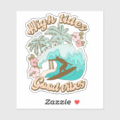 Sticker Été Surf Plage tropicale Plage amusante (Feuille)