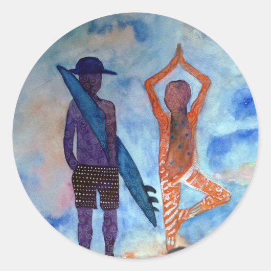 Sticker été Yoga surf (Devant)