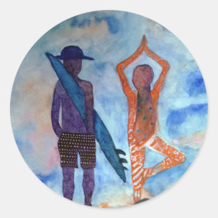 Sticker été Yoga surf