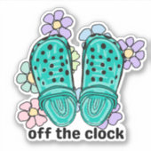 Sticker Éteins et fleurs en caoutchouc de l'horloge (Devant)