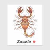 Sticker Ethnic Floral Scorpion (Feuille)