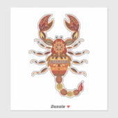 Sticker Ethnic Floral Scorpion (Feuille)