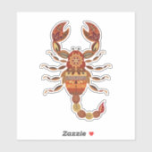 Sticker Ethnic Floral Scorpion (Feuille)