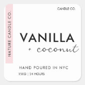 Sticker Étiquette à bougie personnalisée (Devant)