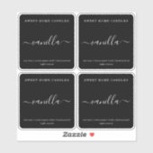 Sticker Étiquette à bougie personnalisée en noir b (Feuille)