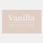 Sticker Étiquette à bougie personnalisée minimalis (Devant)