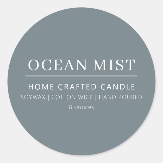 Sticker Étiquette à bougie personnalisée minimalis (Devant)