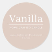 Sticker Étiquette à bougie personnalisée minimalis (Devant)