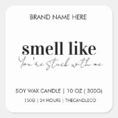 Sticker Étiquette à bougie personnalisée | Noir et (Devant)